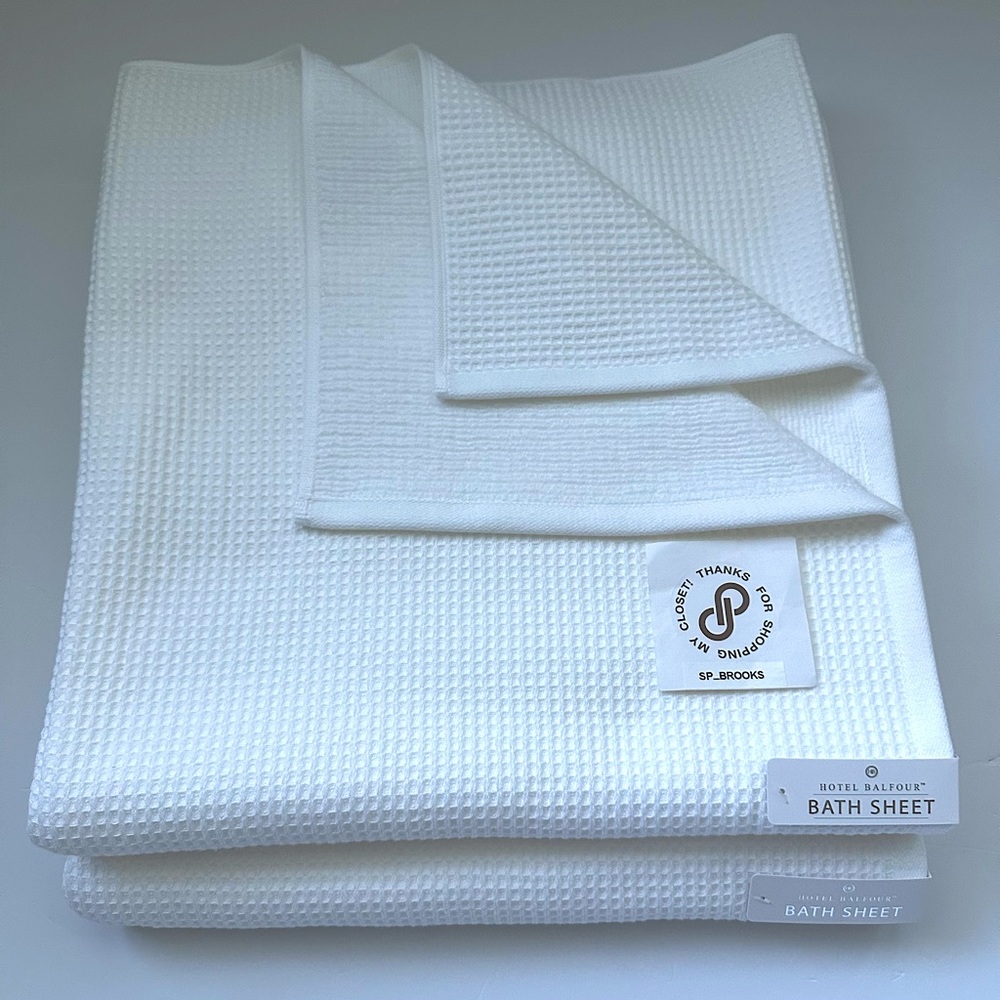 🎁2PC Hotel Balfour Bath Sheet - Cotton - 64” x 36” - White